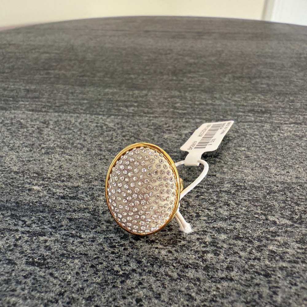 J. Crew Gold and Silver Crystal Ring